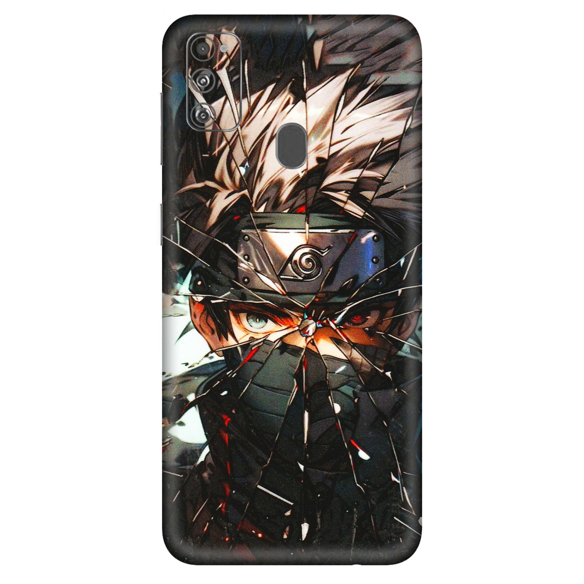 Samsung M/F/Note/Flip and C Phone Skins (All Models) - Kakashi Shattered Glass Effect - 3D Embossed Finish (L-237) Samsung Galaxy M30S
