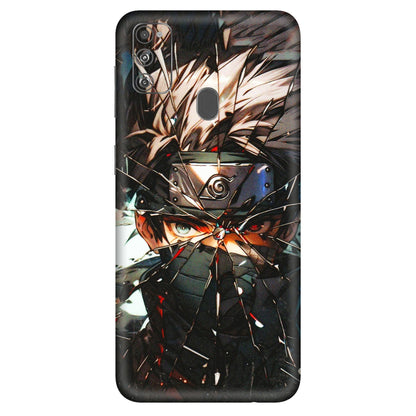 Samsung M/F/Note/Flip and C Phone Skins (All Models) - Kakashi Shattered Glass Effect - 3D Embossed Finish (L-237) Samsung Galaxy M30S