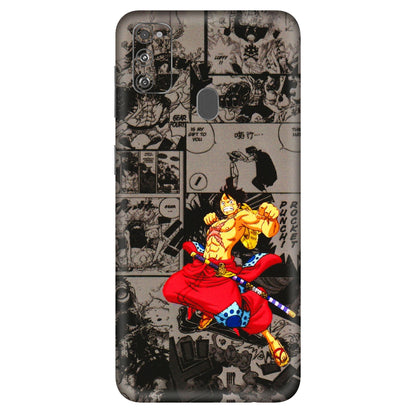 Samsung M/F/Note/Flip and C Phone Skins (All Models) - One Piece Rocket Punch Manga - 3D Embossed Finish (L-25) Samsung Galaxy M30S