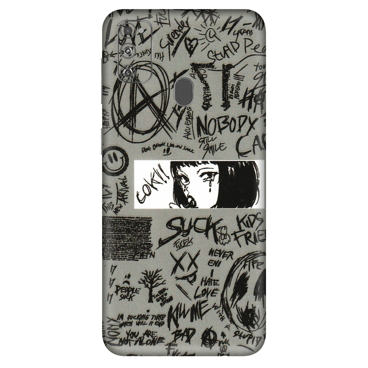 Samsung M/F/Note/Flip and C Phone Skins (All Models) - Never Have Love Anime - 3D Embossed Finish (L-260) Samsung Galaxy M30S