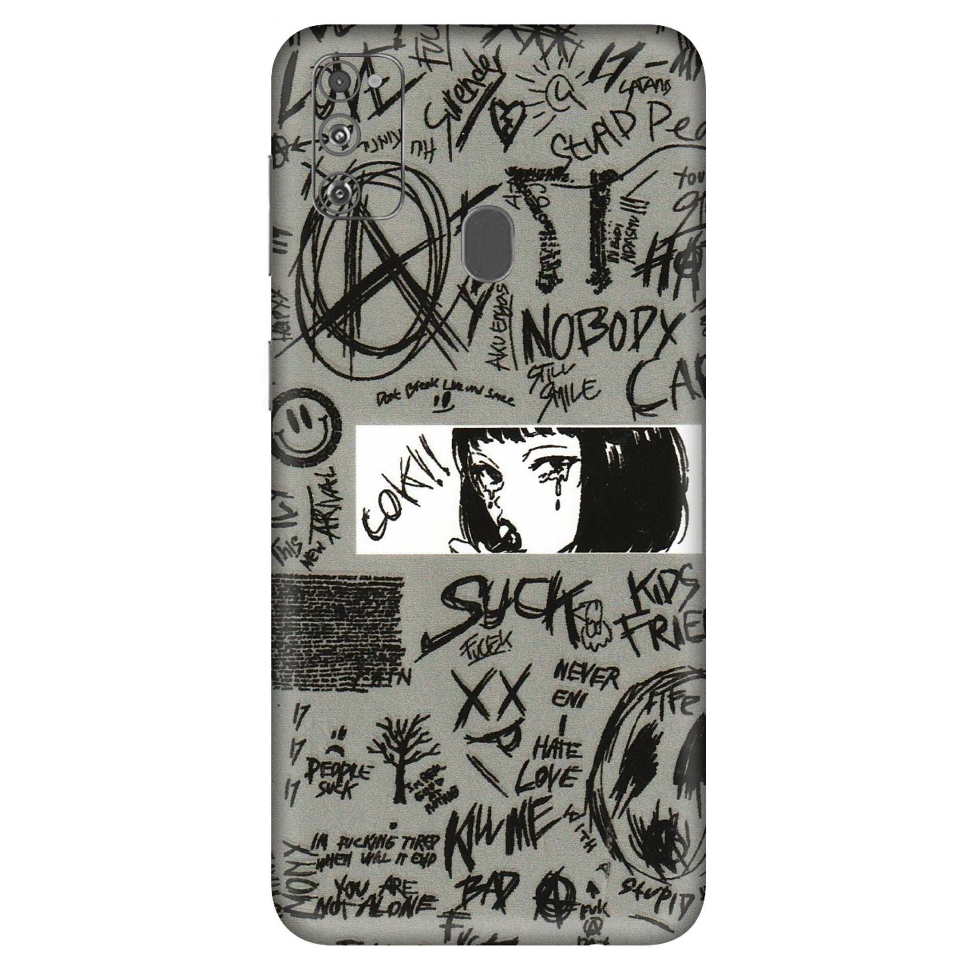 Samsung M/F/Note/Flip and C Phone Skins (All Models) - Never Have Love Anime - 3D Embossed Finish (L-260) Samsung Galaxy M30S