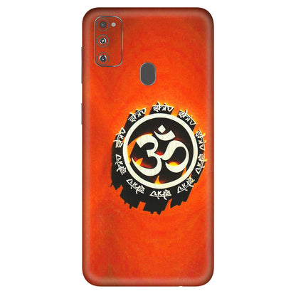 Samsung M/F/Note/Flip and C Phone Skins (All Models) - Aum Shiv Orange - 3D Embossed Finish (L-32) Samsung Galaxy M30S