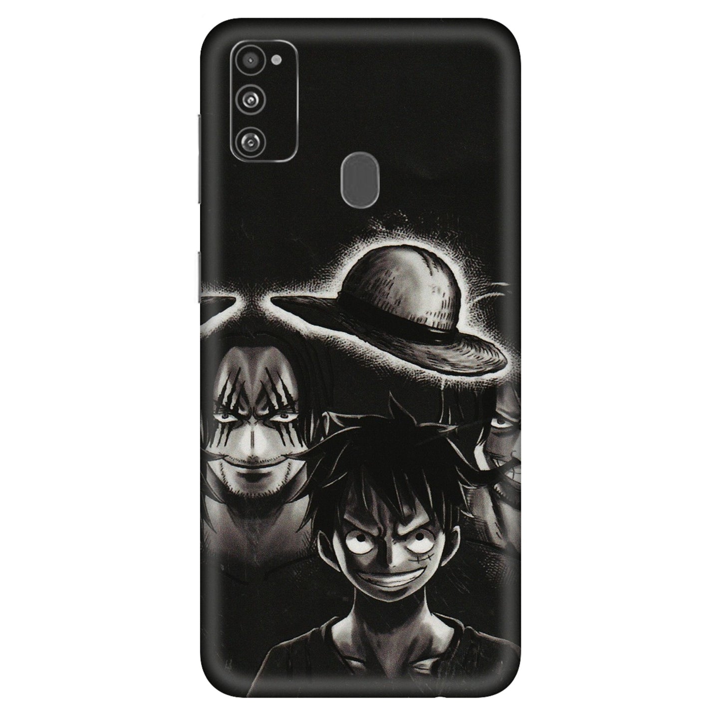 Samsung M/F/Note/Flip and C Phone Skins (All Models) - Black Luffy Hat - 3D Embossed Finish (L-57) Samsung Galaxy M30S
