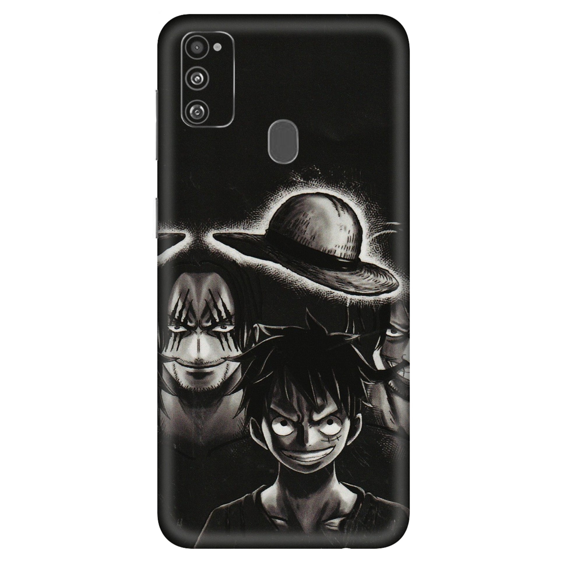 Samsung M/F/Note/Flip and C Phone Skins (All Models) - Black Luffy Hat - 3D Embossed Finish (L-57) Samsung Galaxy M30S