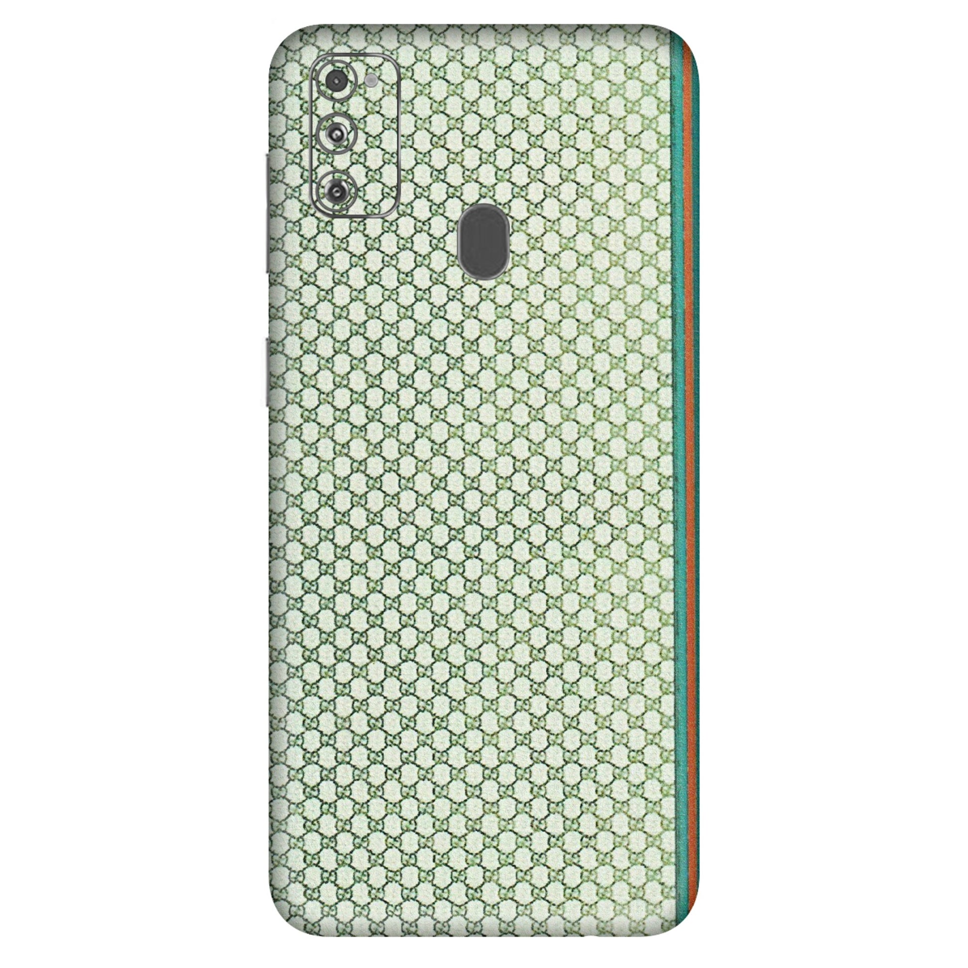 Samsung M/F/Note/Flip and C Phone Skins (All Models) - Gucci Fabric Pattern - 3D Embossed Finish (L-73) Samsung Galaxy M30S