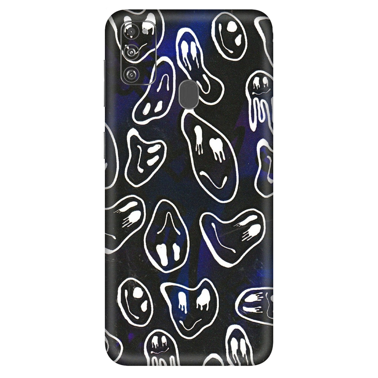Samsung M/F/Note/Flip and C Phone Skins (All Models) - Distorted Smileys - 3D Embossed Finish (L-92) Samsung Galaxy M30S
