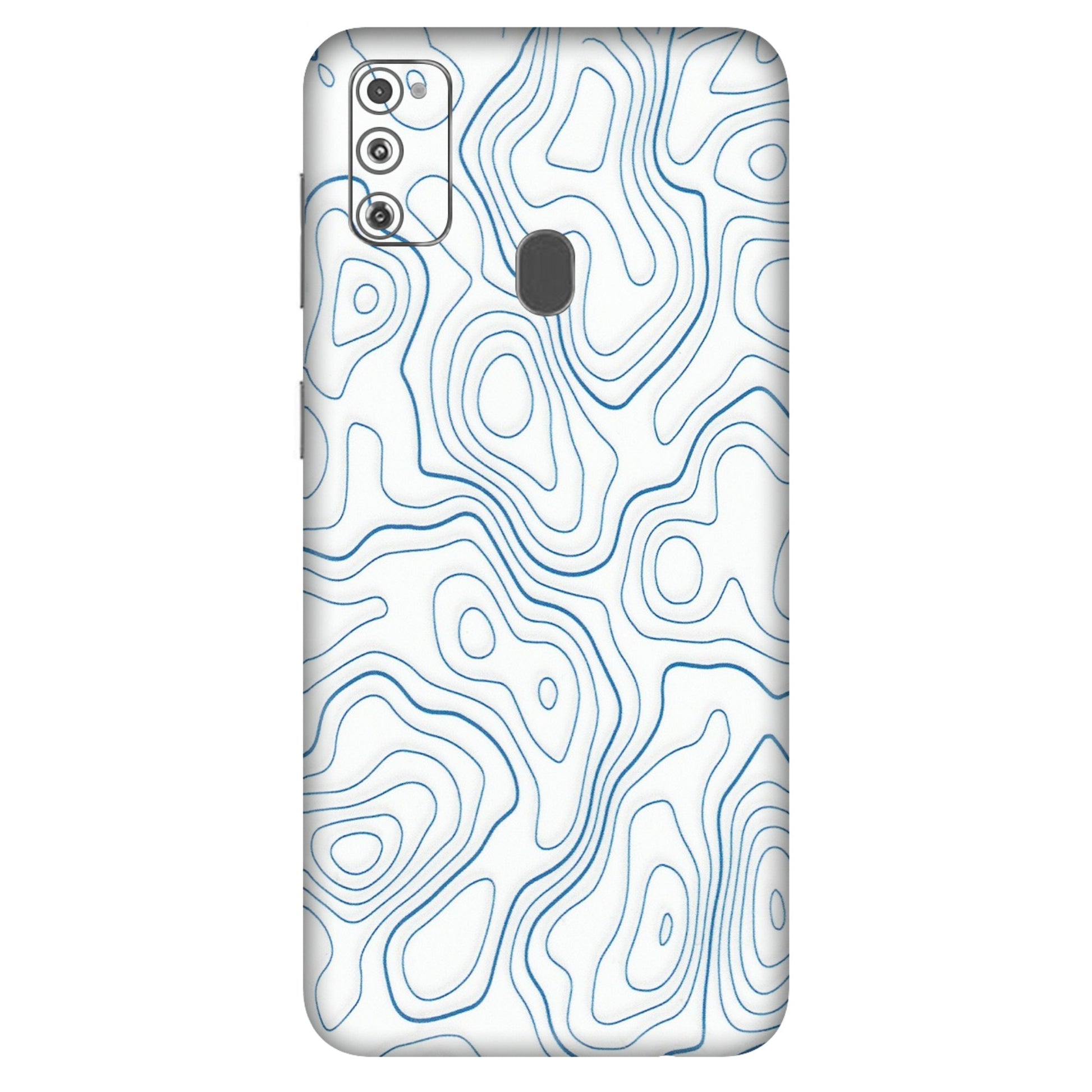 Samsung M/F/Note/Flip and C Phone Skins (All Models) - Blue And White Swirls - Matte Finish (M-139) Samsung Galaxy M30S