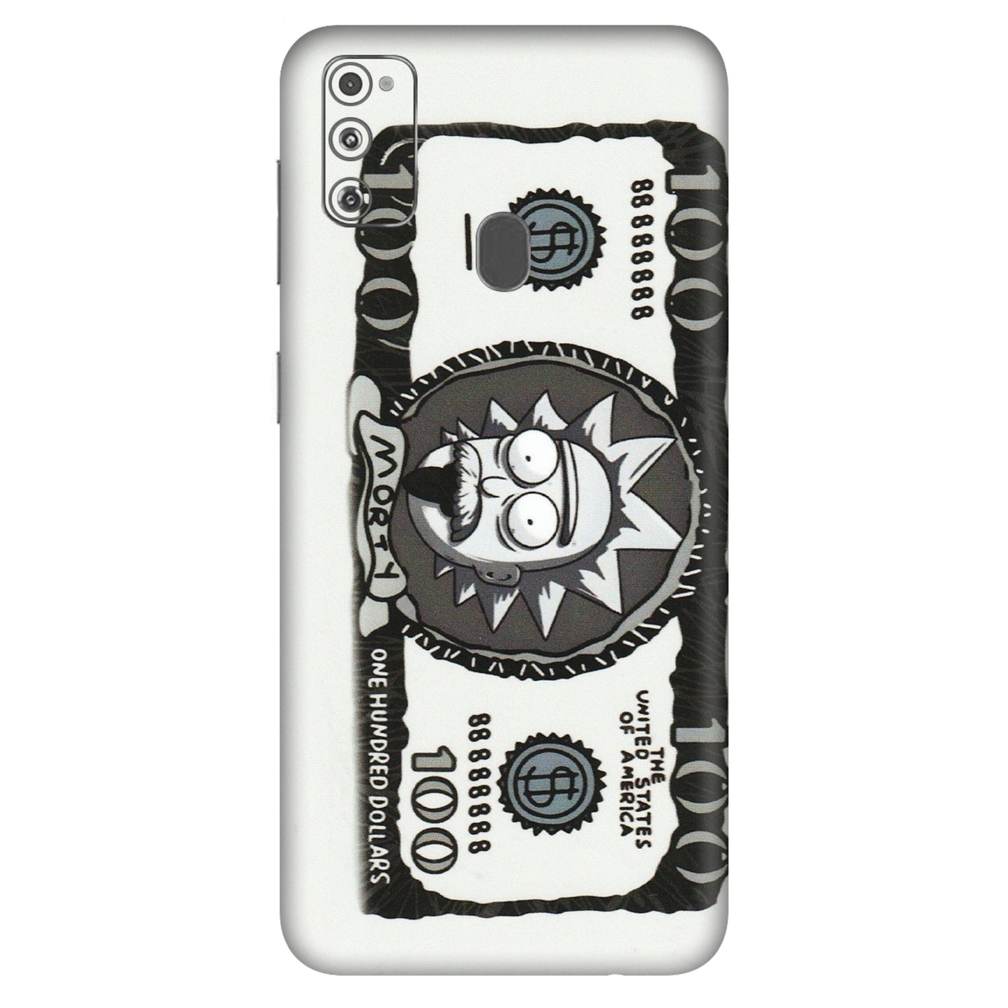 Samsung M/F/Note/Flip and C Phone Skins (All Models) - Rick And Morty Hundred Dollar Anime - Matte Finish (M-161) Samsung Galaxy M30S