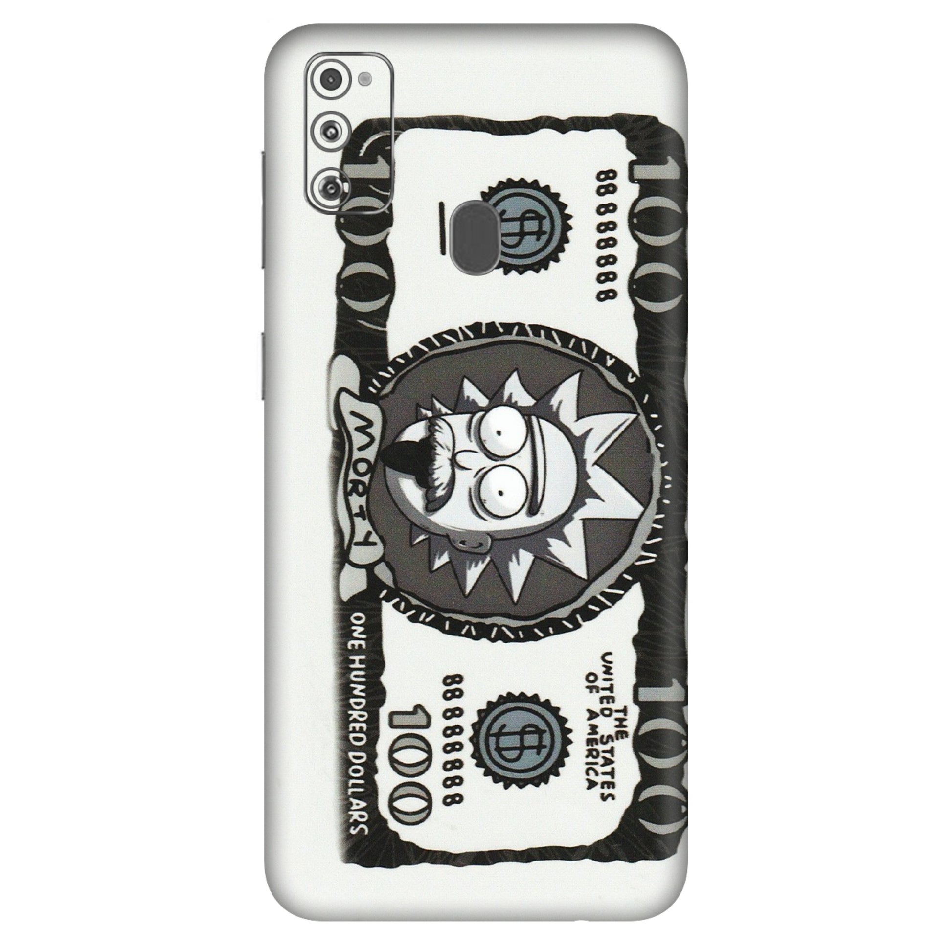 Samsung M/F/Note/Flip and C Phone Skins (All Models) - Rick And Morty Hundred Dollar Anime - Matte Finish (M-161) Samsung Galaxy M30S
