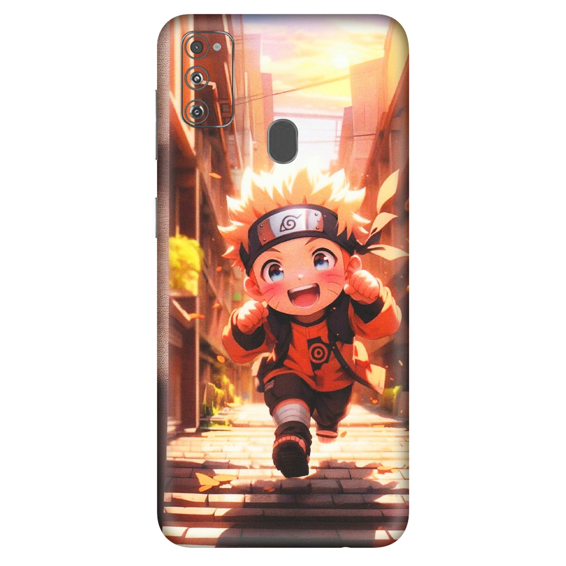 Samsung M/F/Note/Flip and C Phone Skins (All Models) - Naruto Cute Toon Running - Matte Finish (M-04) Samsung Galaxy M30S