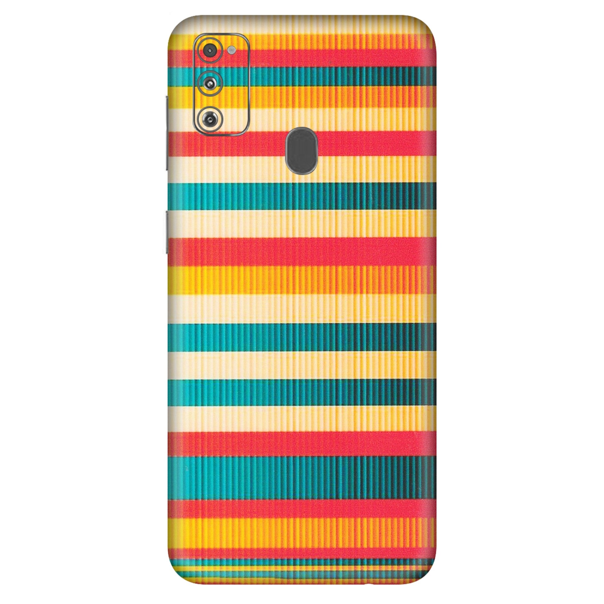 Samsung M/F/Note/Flip and C Phone Skins (All Models) - Colourful Stripes Soothing Effect - Matte Finish (M-86) Samsung Galaxy M30S