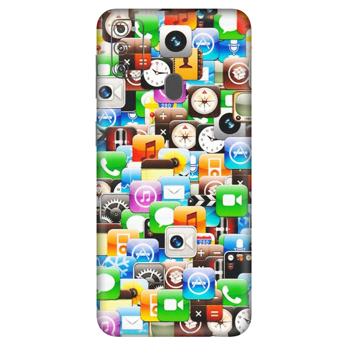Samsung M/F/Note/Flip and C Phone Skins (All Models) - All Apple Icons - Matte Finish (M-93) Samsung Galaxy M30S