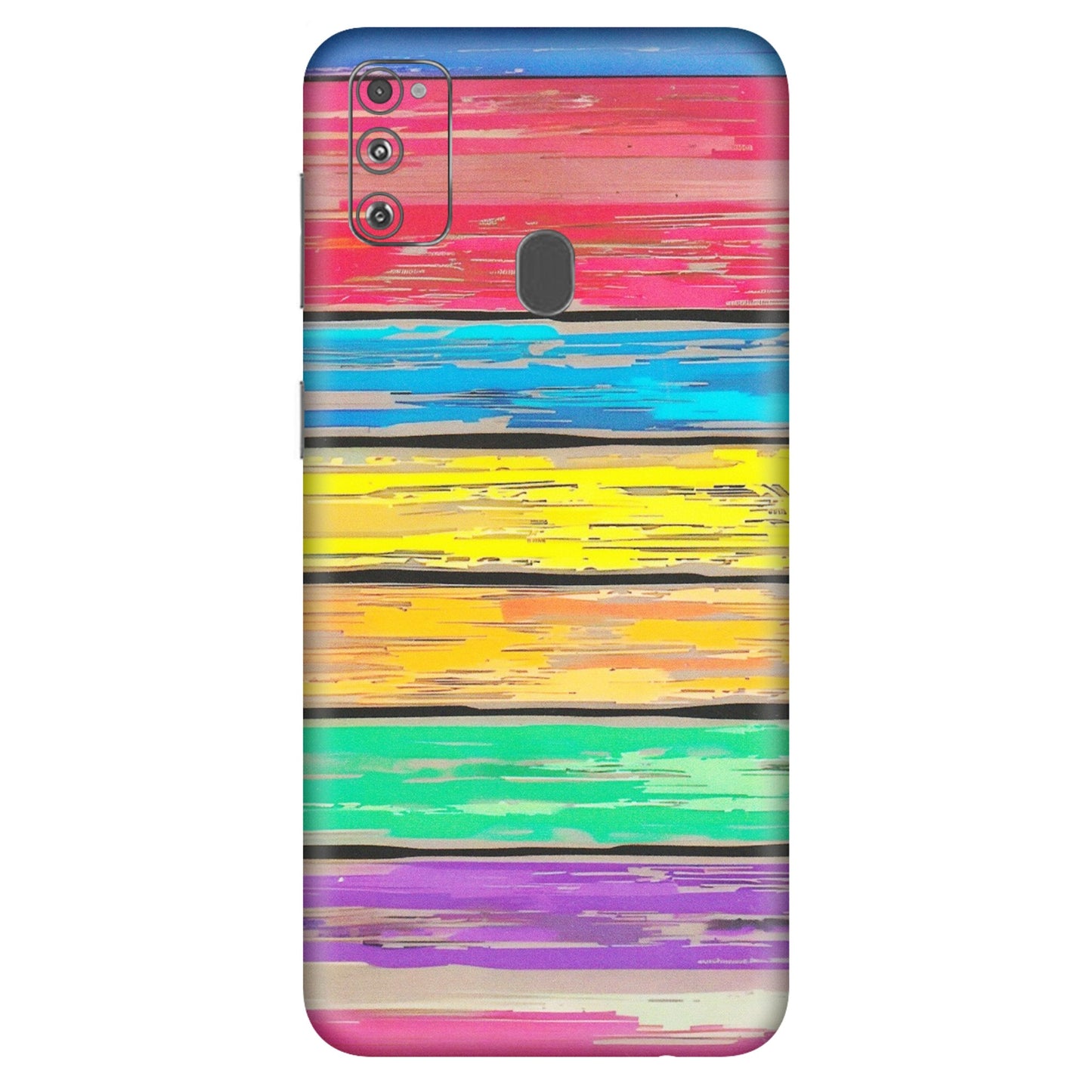Samsung M/F/Note/Flip and C Phone Skins (All Models) - Multi Colour Wooden Wall - Matte Finish (M-96) Samsung Galaxy M30S