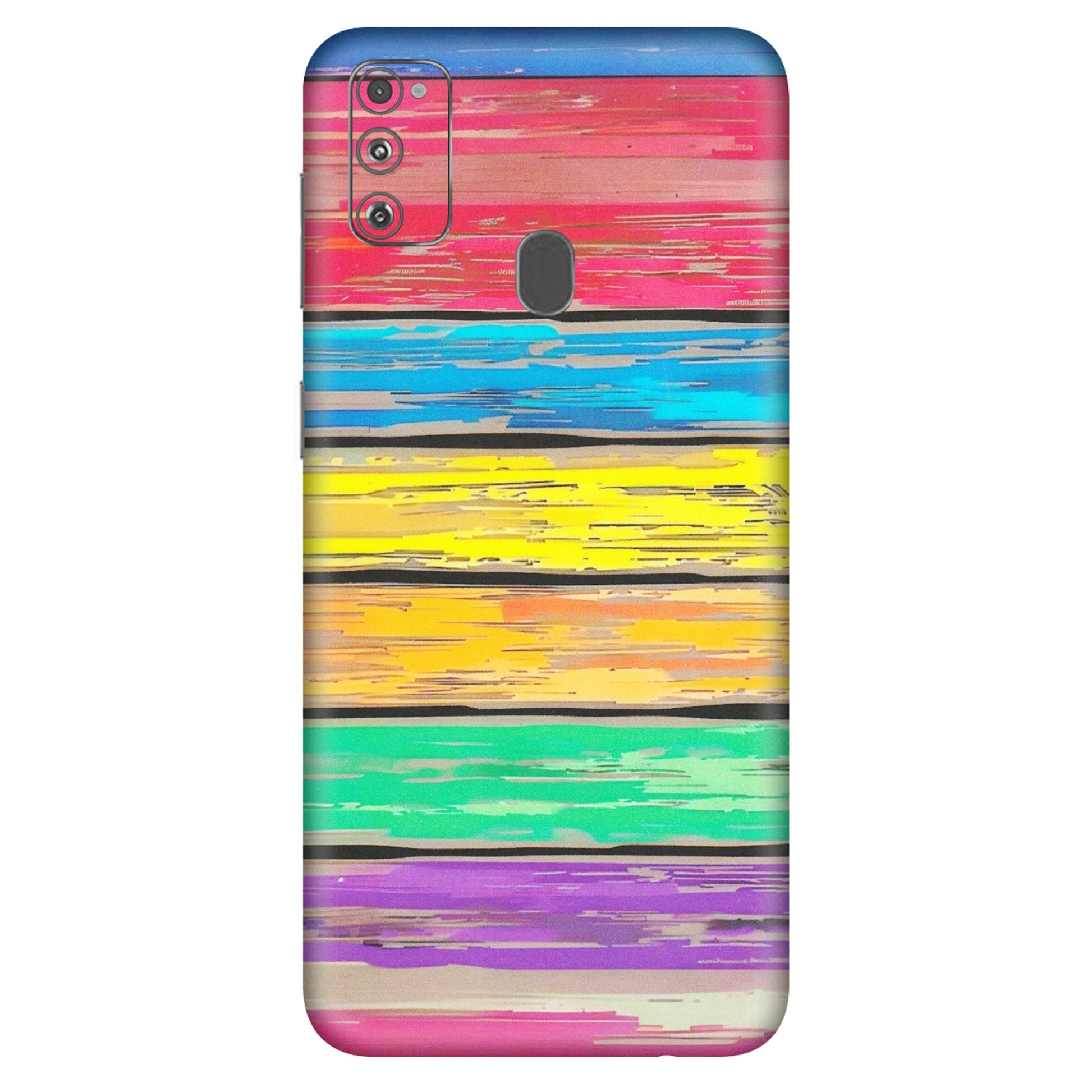 Samsung M/F/Note/Flip and C Phone Skins (All Models) - Multi Colour Wooden Wall - Matte Finish (M-96) Samsung Galaxy M30S