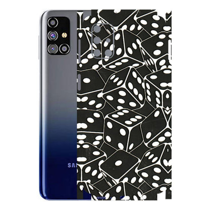 Samsung M/F/Note/Flip and C Phone Skins (All Models) - Big Black Dices - 3D Embossed Finish (L-106) Samsung Galaxy M31s