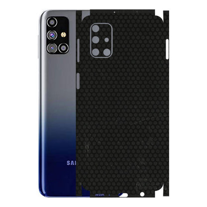 Samsung M/F/Note/Flip and C Phone Skins (All Models) - Black honeycomb - 3D Embossed Finish (L-114) Samsung Galaxy M31s