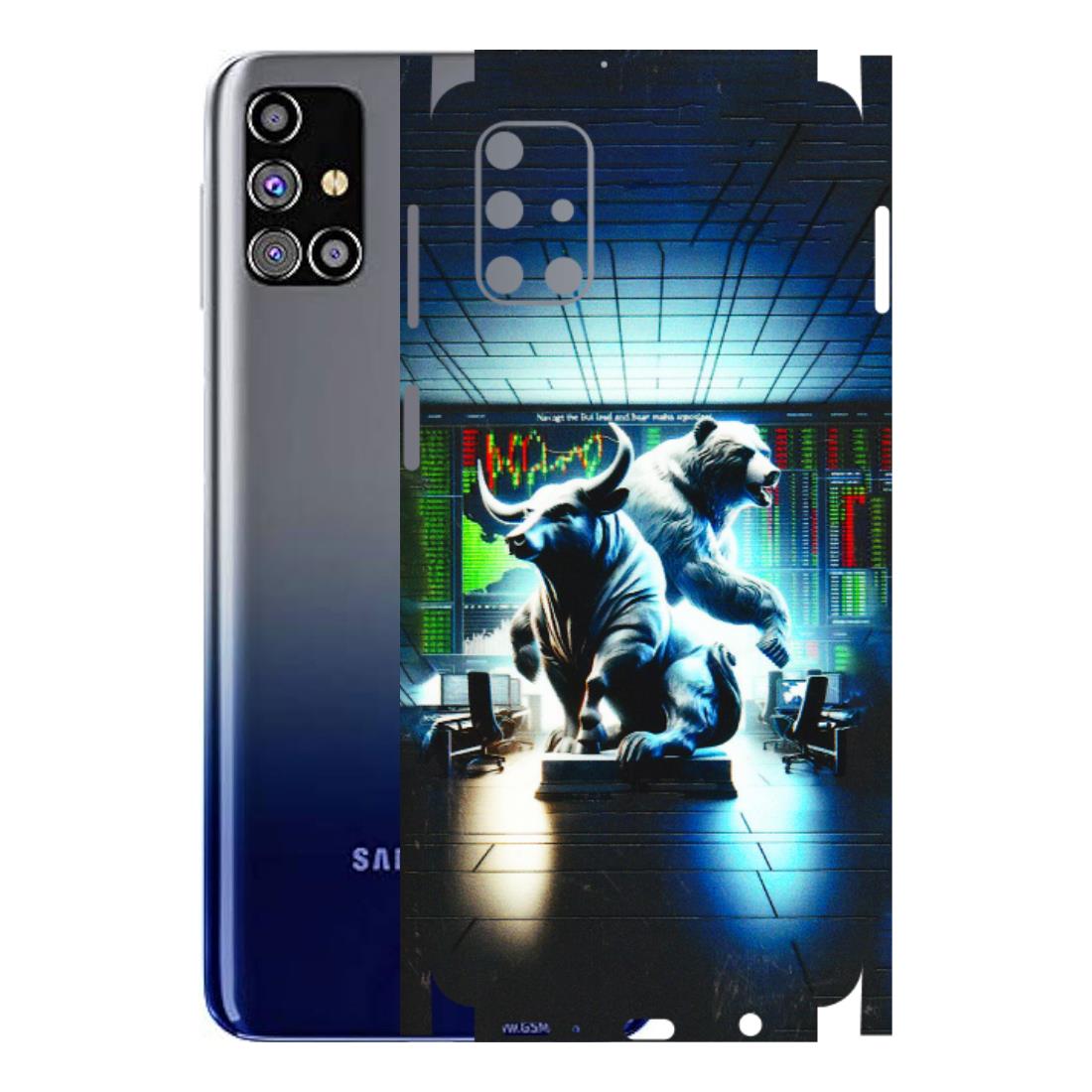 Samsung M/F/Note/Flip and C Phone Skins (All Models) - Stock Market Sensex Bear vs Bulls - 3D Embossed Finish (L-15) Samsung Galaxy M31s