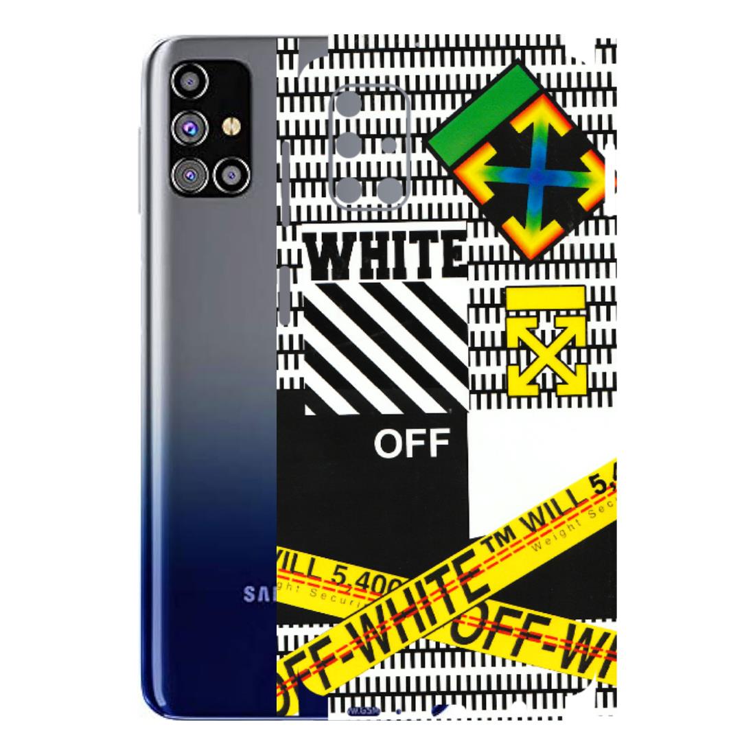 Samsung M/F/Note/Flip and C Phone Skins (All Models) - White Off Abstract - 3D Embossed Finish (L-172) Samsung Galaxy M31s