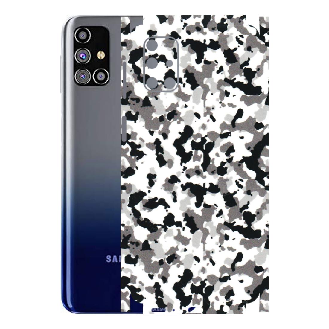 Samsung M/F/Note/Flip and C Phone Skins (All Models) - White Black Camouflage - 3D Embossed Finish (L-18) Samsung Galaxy M31s
