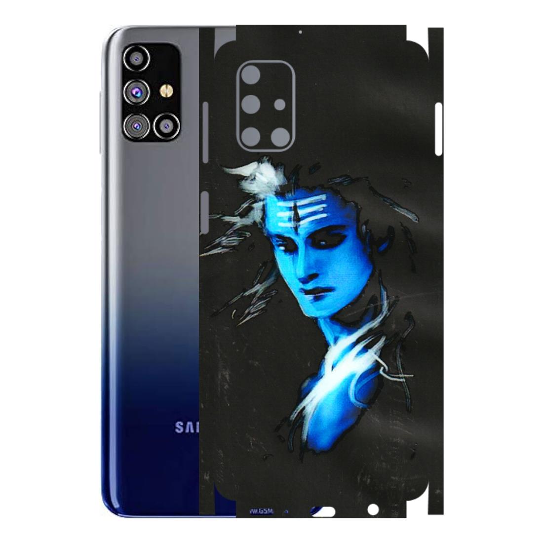 Samsung M/F/Note/Flip and C Phone Skins (All Models) - Har Har Mahadev Blue/Black - 3D Embossed Finish (L-185) Samsung Galaxy M31s
