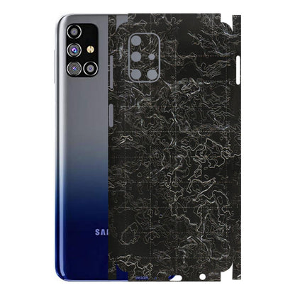 Samsung M/F/Note/Flip and C Phone Skins (All Models) - Black map Texture - 3D Embossed Finish (L-201) Samsung Galaxy M31s