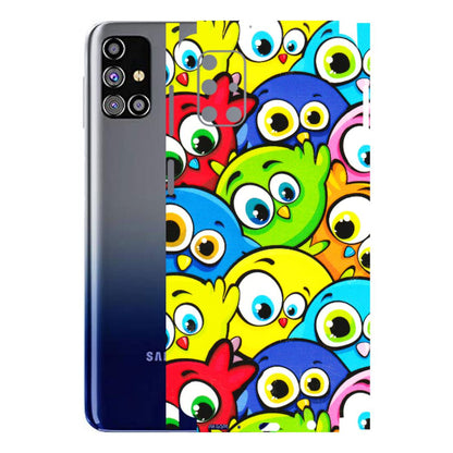 Samsung M/F/Note/Flip and C Phone Skins (All Models) - Cute Fluffy Birds - 3D Embossed Finish (L-213) Samsung Galaxy M31s