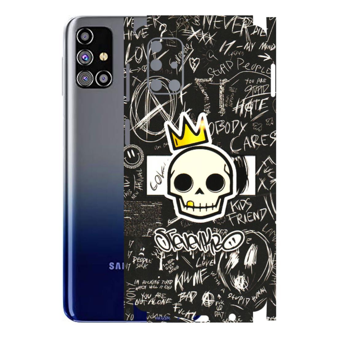 Samsung M/F/Note/Flip and C Phone Skins (All Models) - Funny Skull Black Chalk Grafitti - 3D Embossed Finish (L-22) Samsung Galaxy M31s