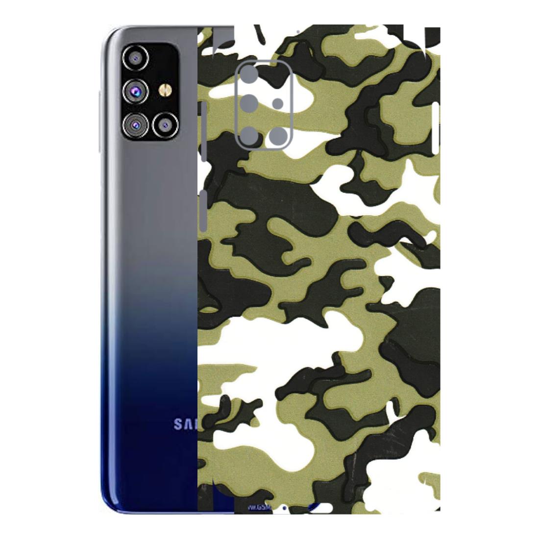 Samsung M/F/Note/Flip and C Phone Skins (All Models) - Camouflages White And Green - 3D Embossed Finish (L-243) Samsung Galaxy M31s