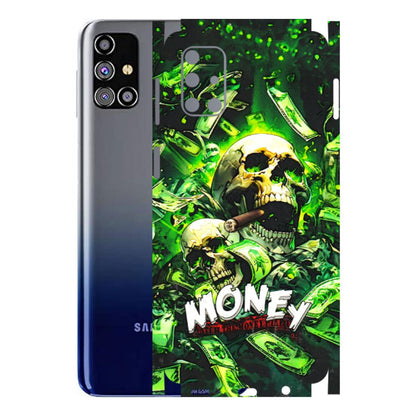 Samsung M/F/Note/Flip and C Phone Skins (All Models) - Skull Money - 3D Embossed Finish (L-303) Samsung Galaxy M31s