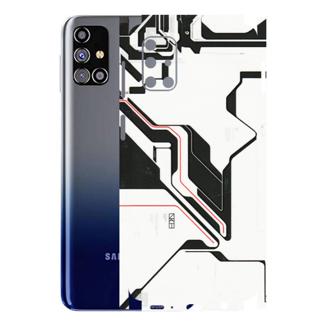 Samsung M/F/Note/Flip and C Phone Skins (All Models) - White Techy Logo - 3D Embossed Finish (L-312) Samsung Galaxy M31s