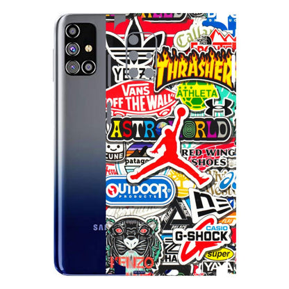 Samsung M/F/Note/Flip and C Phone Skins (All Models) - Multi Brands Sticker Graffiti - 3D Embossed Finish (L-37) Samsung Galaxy M31s