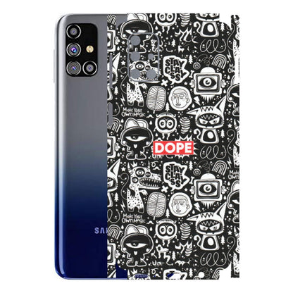 Samsung M/F/Note/Flip and C Phone Skins (All Models) - Dope Stay Classy Black Doodles - Matte Finish (M-126) Samsung Galaxy M31s