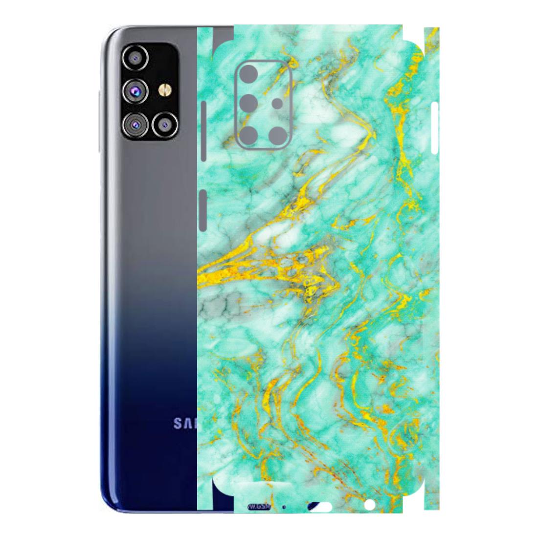 Samsung M/F/Note/Flip and C Phone Skins (All Models) - Green And Gold Marble Feel - Matte Finish (M-16) Samsung Galaxy M31s