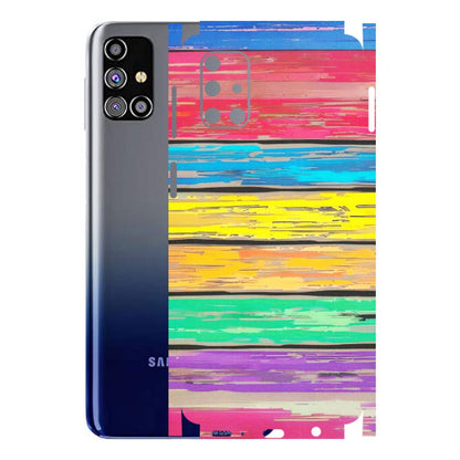 Samsung M/F/Note/Flip and C Phone Skins (All Models) - Multi Colour Wooden Wall - Matte Finish (M-96) Samsung Galaxy M31s