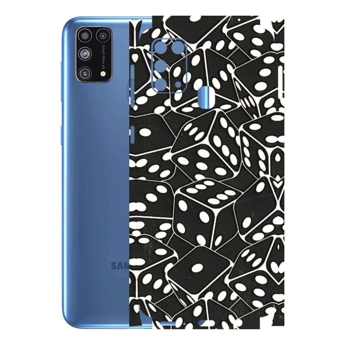 Samsung M/F/Note/Flip and C Phone Skins (All Models) - Big Black Dices - 3D Embossed Finish (L-106) Samsung Galaxy M31
