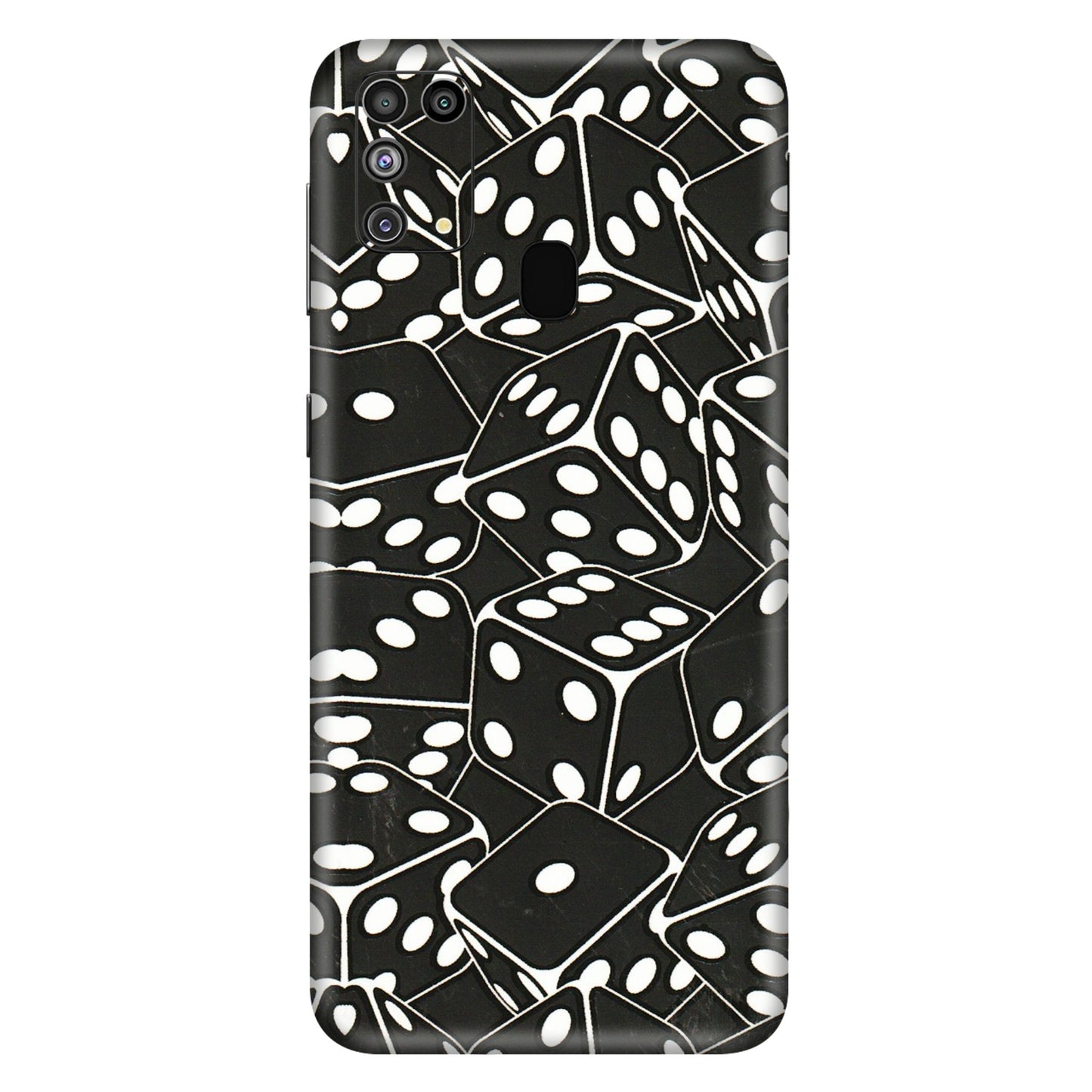 Samsung M/F/Note/Flip and C Phone Skins (All Models) - Big Black Dices - 3D Embossed Finish (L-106) Samsung Galaxy M31