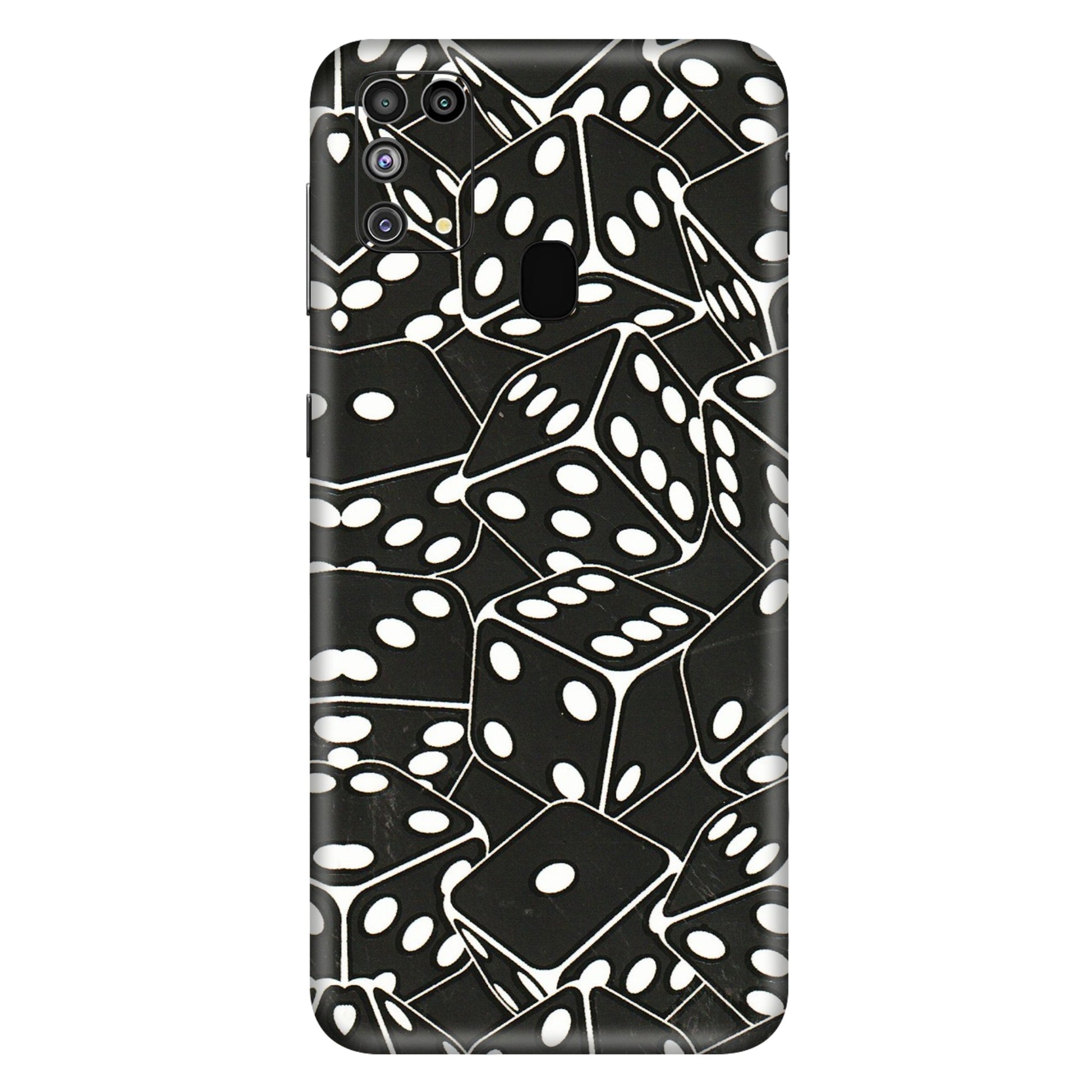Samsung M/F/Note/Flip and C Phone Skins (All Models) - Big Black Dices - 3D Embossed Finish (L-106) Samsung Galaxy M31
