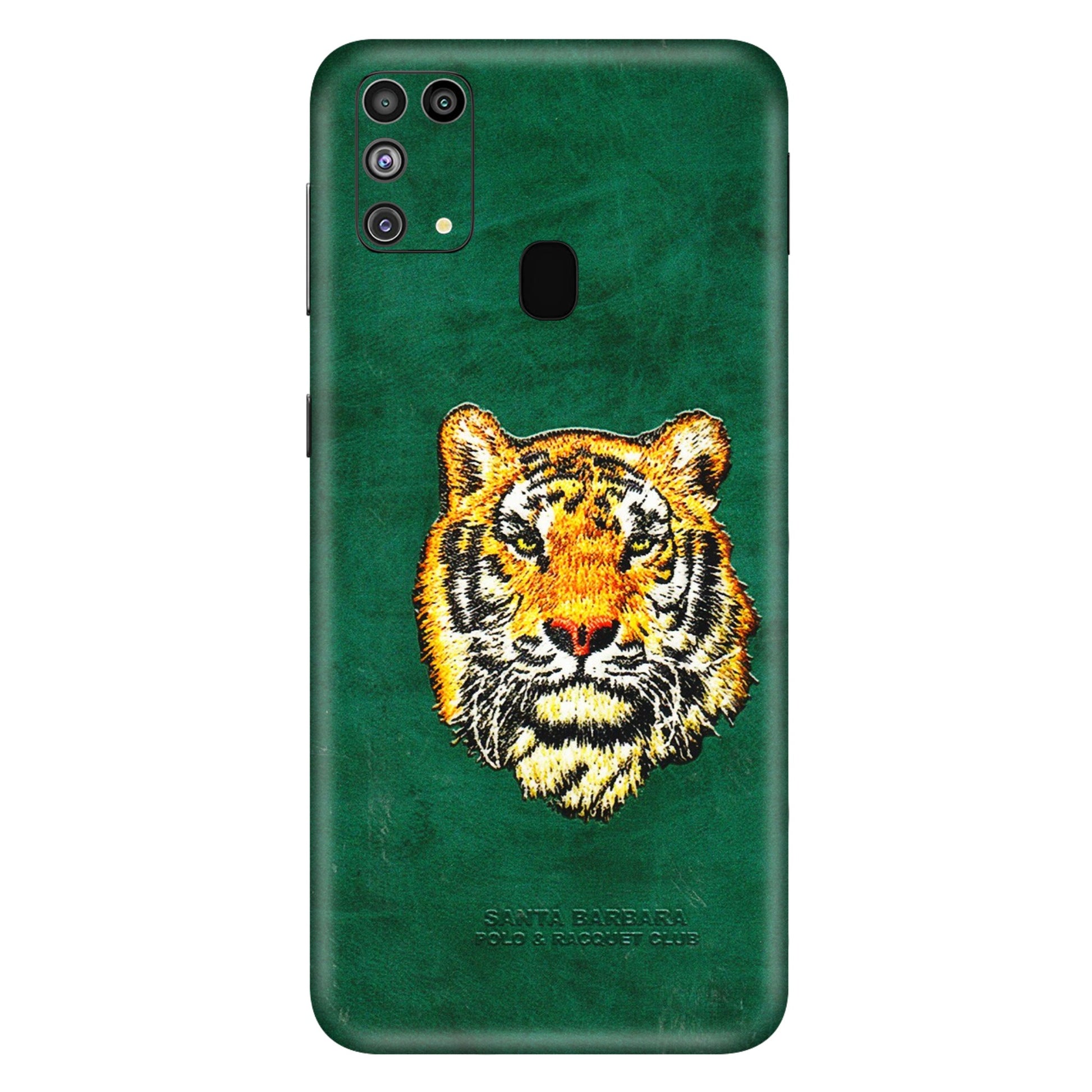 Samsung M/F/Note/Flip and C Phone Skins (All Models) - Leather Feel Tiger - 3D Embossed Finish (L-111) Samsung Galaxy M31