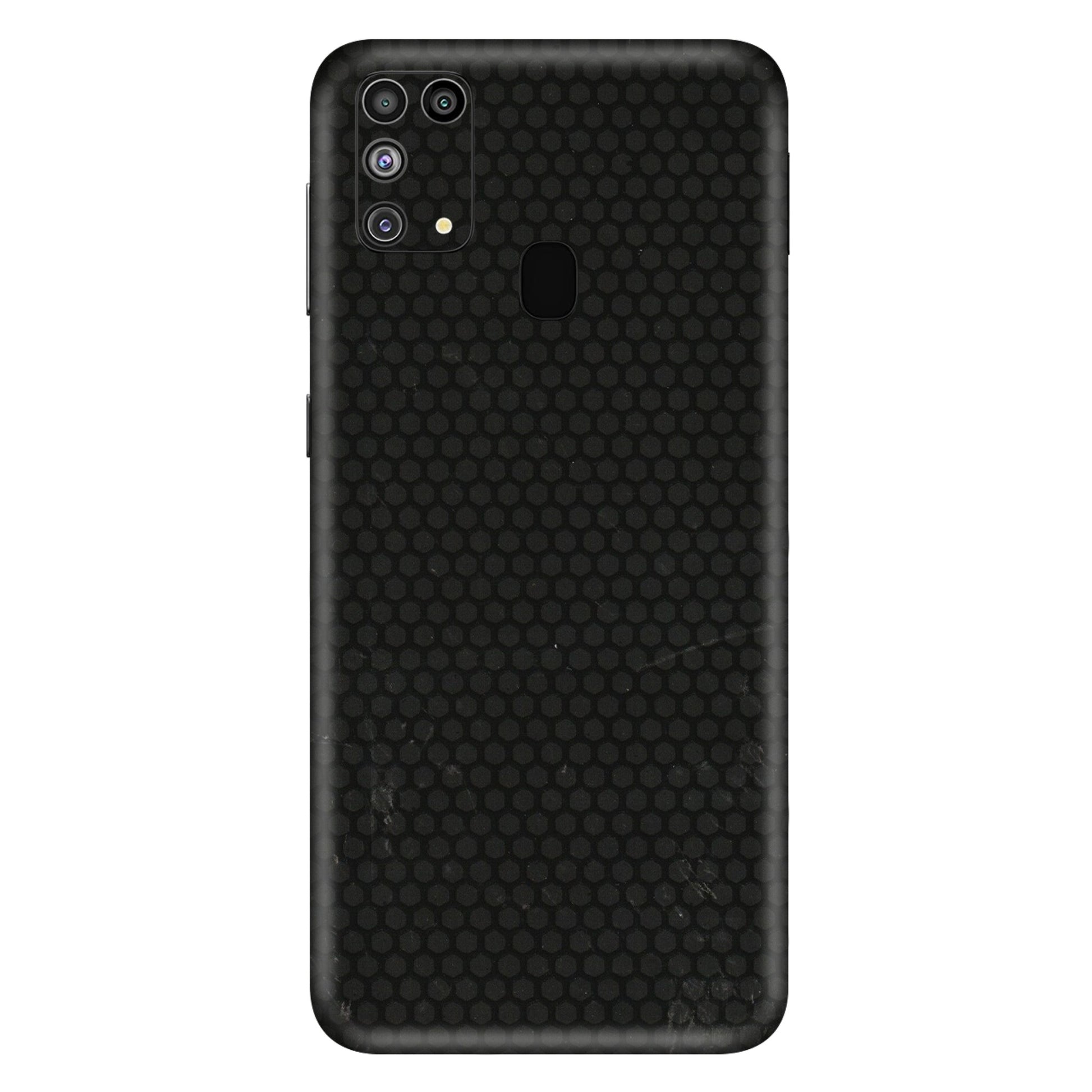 Samsung M/F/Note/Flip and C Phone Skins (All Models) - Black honeycomb - 3D Embossed Finish (L-114) Samsung Galaxy M31