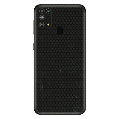 Samsung M/F/Note/Flip and C Phone Skins (All Models) - Black honeycomb - 3D Embossed Finish (L-114) Samsung Galaxy M31