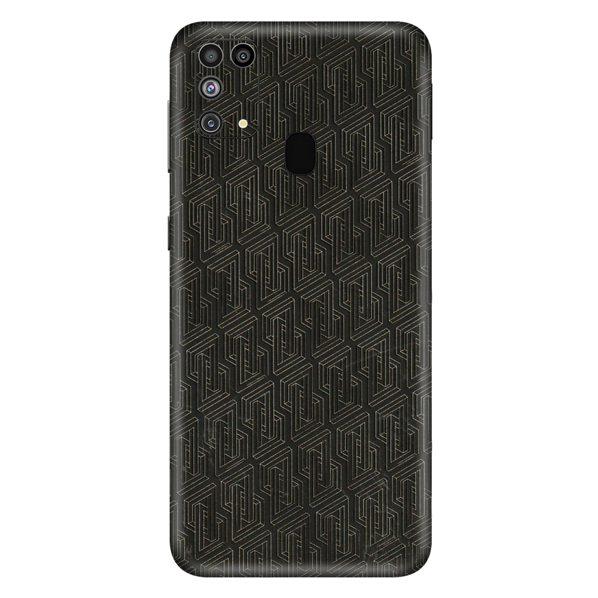 Samsung M/F/Note/Flip and C Phone Skins (All Models) - Black Abstract Pattern - 3D Embossed Finish (L-117) Samsung Galaxy M31