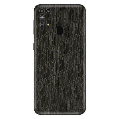 Samsung M/F/Note/Flip and C Phone Skins (All Models) - Black Abstract Pattern - 3D Embossed Finish (L-117) Samsung Galaxy M31