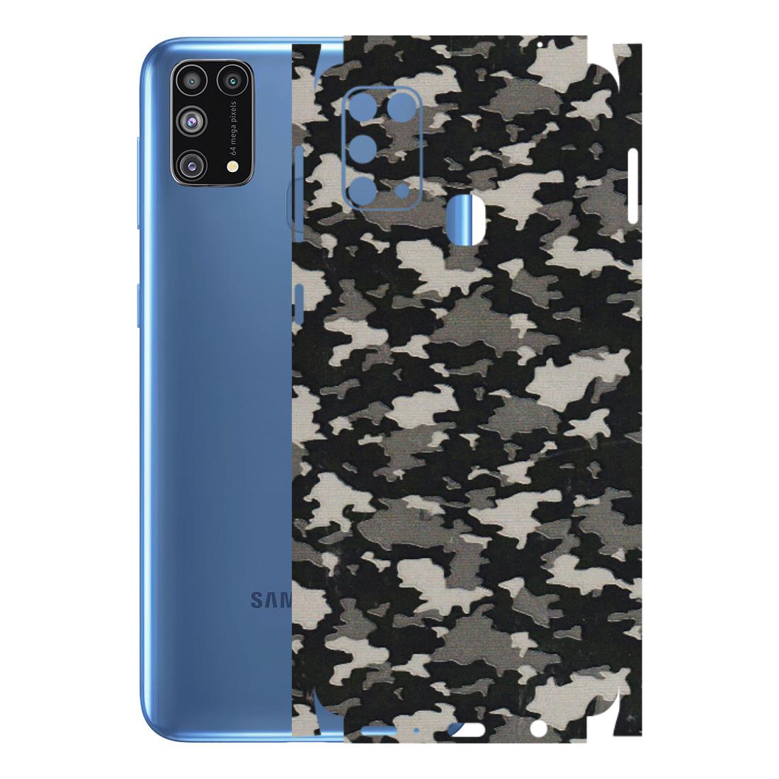 Samsung M/F/Note/Flip and C Phone Skins (All Models) - Black/Grey Camoflaunge - 3D Embossed Finish (L-142) Samsung Galaxy M31