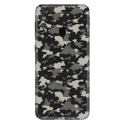 Samsung M/F/Note/Flip and C Phone Skins (All Models) - Black/Grey Camoflaunge - 3D Embossed Finish (L-142) Samsung Galaxy M31