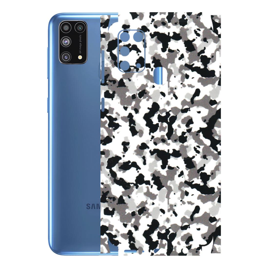 Samsung M/F/Note/Flip and C Phone Skins (All Models) - White Black Camouflage - 3D Embossed Finish (L-18) Samsung Galaxy M31