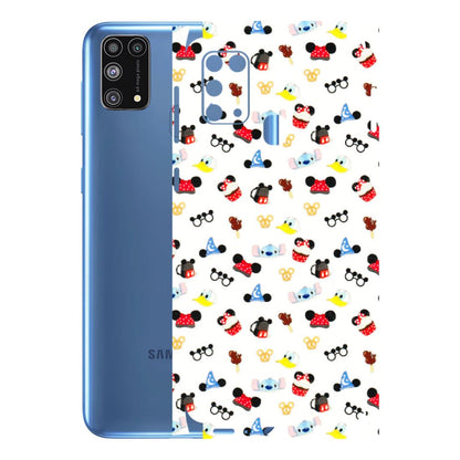 Samsung M/F/Note/Flip and C Phone Skins (All Models) - Minnie Mouse & Donald Doodles s - 3D Embossed Finish (L-194) Samsung Galaxy M31