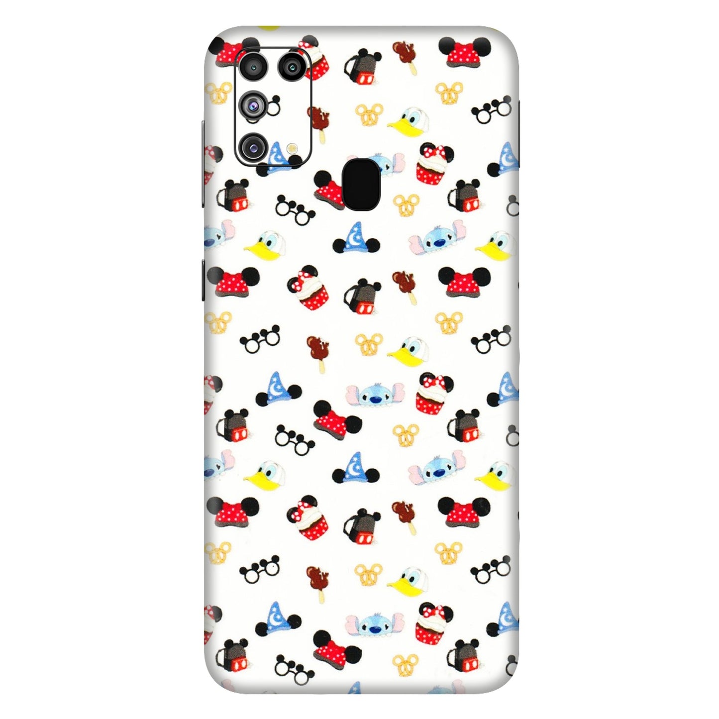 Samsung M/F/Note/Flip and C Phone Skins (All Models) - Minnie Mouse & Donald Doodles s - 3D Embossed Finish (L-194) Samsung Galaxy M31