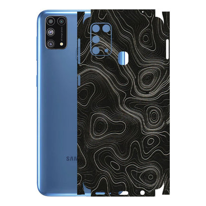 Samsung M/F/Note/Flip and C Phone Skins (All Models) - Black Swirl - 3D Embossed Finish (L-196) Samsung Galaxy M31