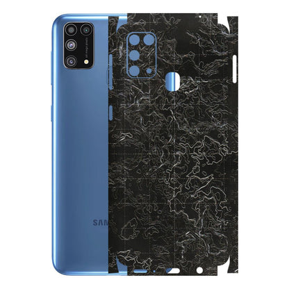 Samsung M/F/Note/Flip and C Phone Skins (All Models) - Black map Texture - 3D Embossed Finish (L-201) Samsung Galaxy M31