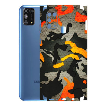 Samsung M/F/Note/Flip and C Phone Skins (All Models) - Orange Camouflage - 3D Embossed Finish (L-204) Samsung Galaxy M31